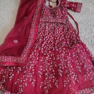 New Red Embellished Lehenga small